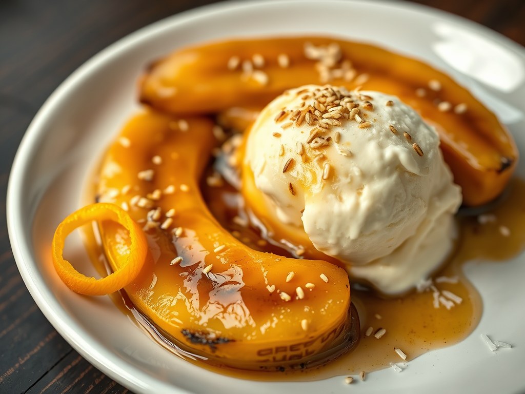 Thaise bananen met ijs, AI-gegenereerde illustratie
