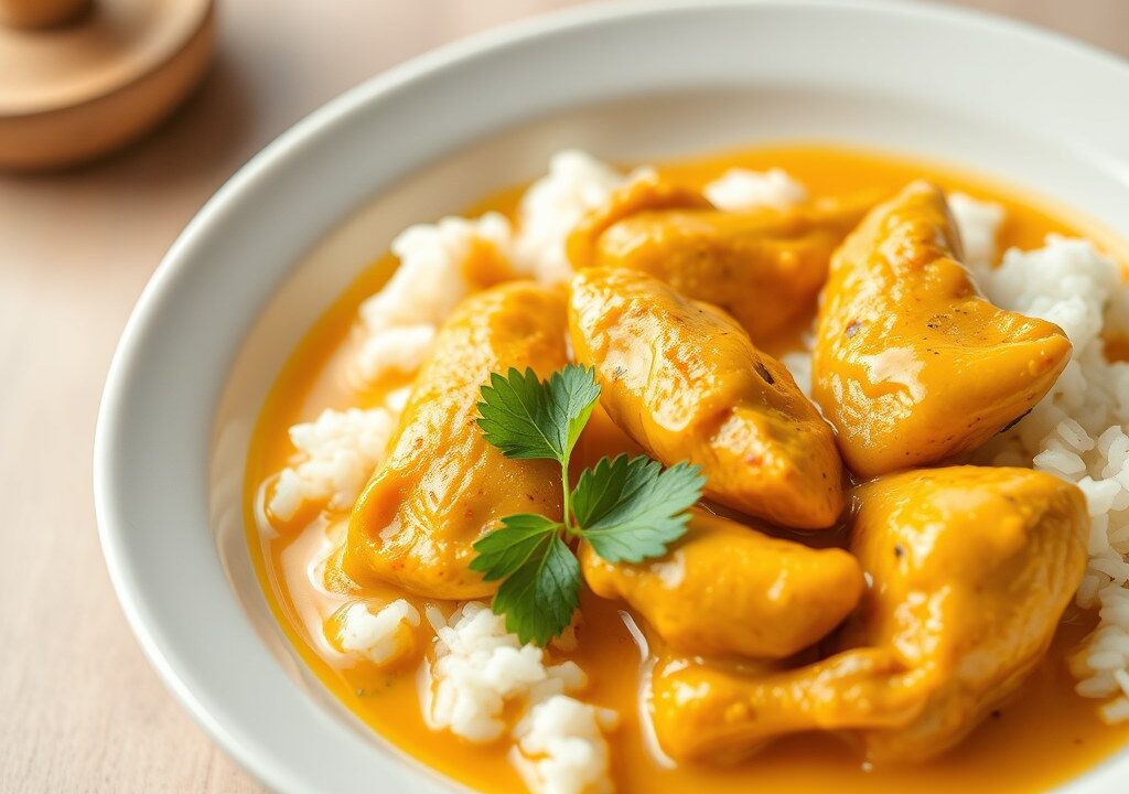 Thaise curry met kip — AI-gegenereerde illustratie