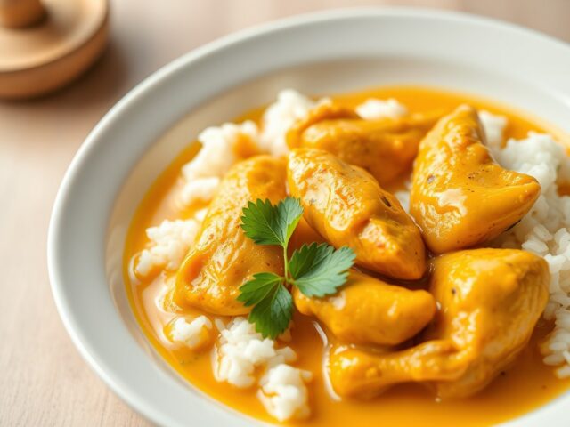 Thaise curry met kip — AI-gegenereerde illustratie