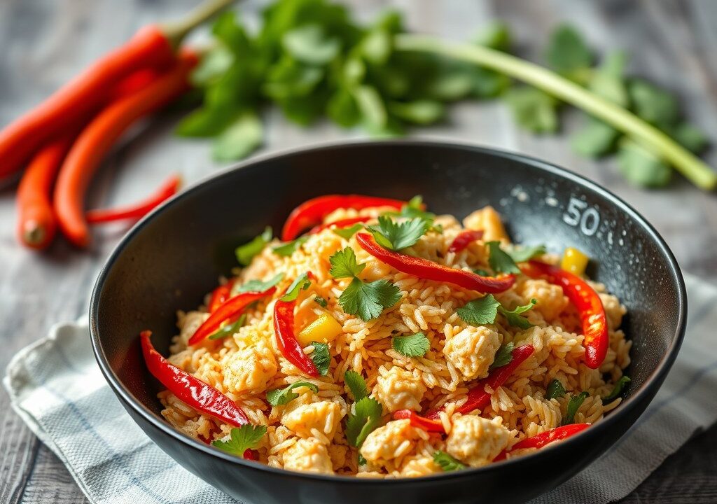 Thaise feestsalade, AI-gegenereerde illustratie
