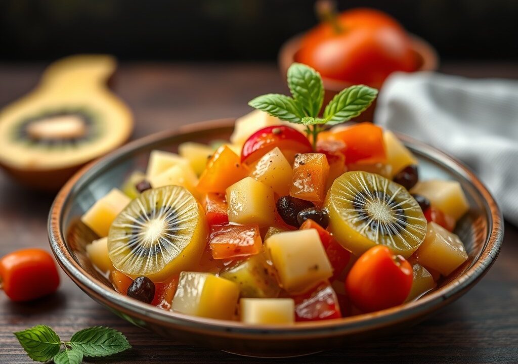 Thaise fruitsalade, AI-gegenereerde illustratie
