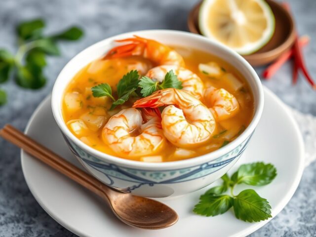 Thaise Garnalen Soep — AI-gegenereerde illustratie