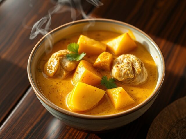 Thaise gele curry met kip