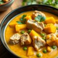 Thaise gele curry met pompoen en kalkoen