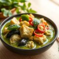 Thaise groene curry met vega kipstukjes
