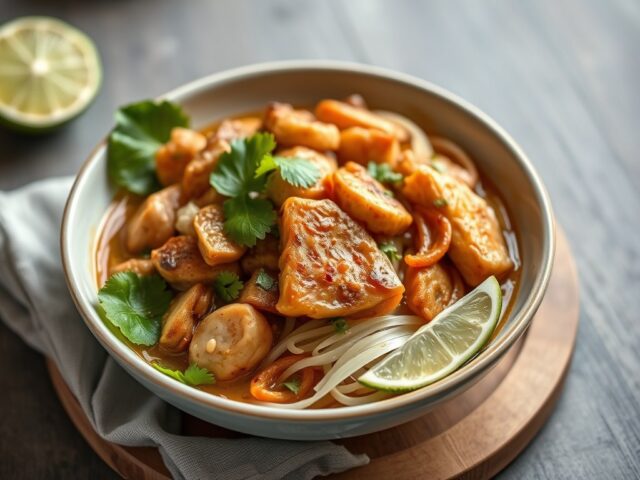 Thaise kalkoenwok met witloof en kleefrijst