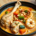 Thaise kip met scampi