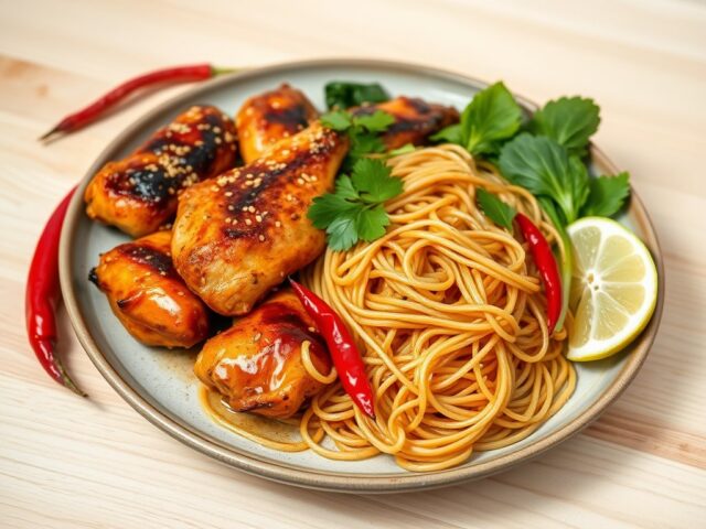 Thaise kip met sesam pasta en paksoi