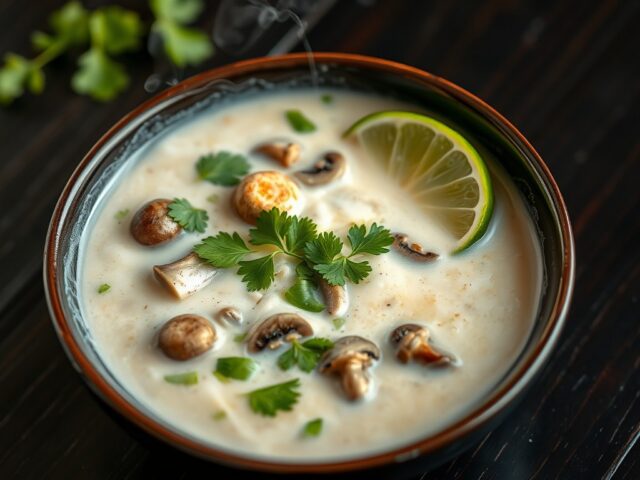 Thaise kokos paddenstoelen soep (Tom Kha Hed Fang )