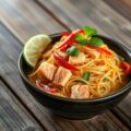 Thaise noedels met zalm