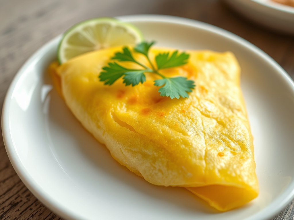 Thaise Omelet Rolletjes (Kai Yud Sai), AI-gegenereerde illustratie