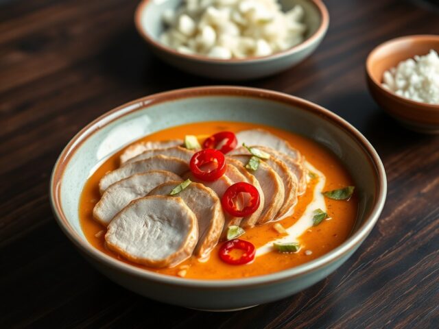 Thaise penang curry met eendenborst