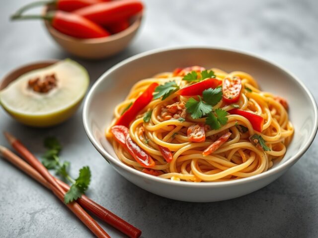 Thaise Penang currypasta — AI-gegenereerde illustratie