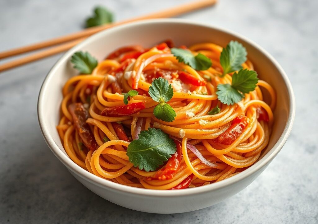 Thaise rode currypasta, AI-gegenereerde illustratie