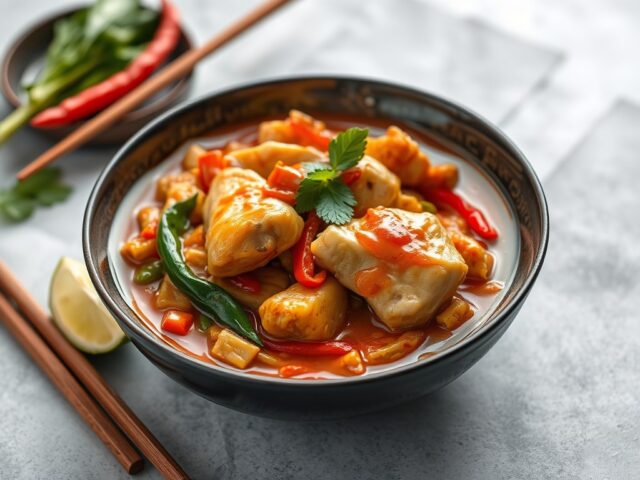 Thaise Sweet Chili noedelsoep met kip en paksoi