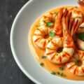 Tijgergarnalen met tomatencreme en zeekraal