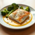 Tilapia met gele paprikasaus