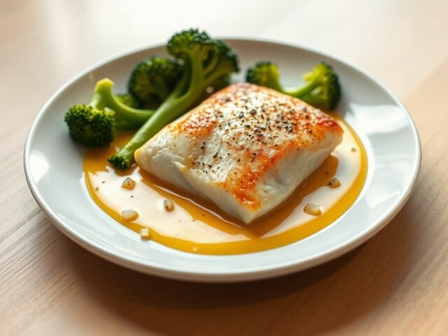 Tilapia met gele paprikasaus