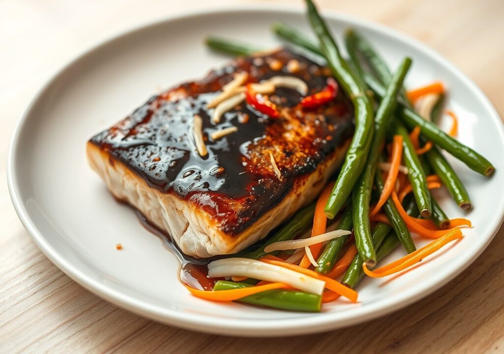 Tilapia met Sojasaus, AI-gegenereerde illustratie