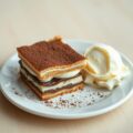 Tiramisu e gelato vanille