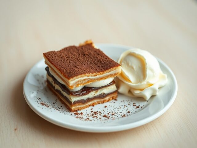 Tiramisu e gelato vanille