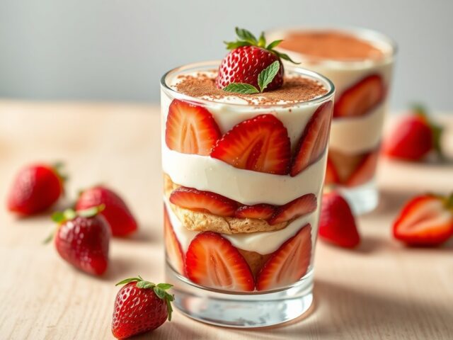 Tiramisu met aardbeien