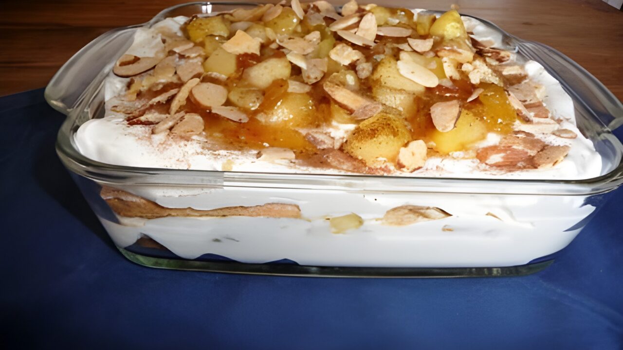 Tiramisu met appel en rozijnen
