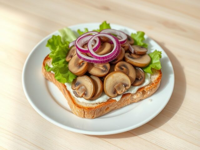 Toast champignon met sla