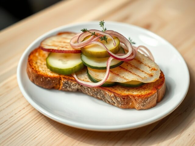 Toast met kalfsescalope en pickles