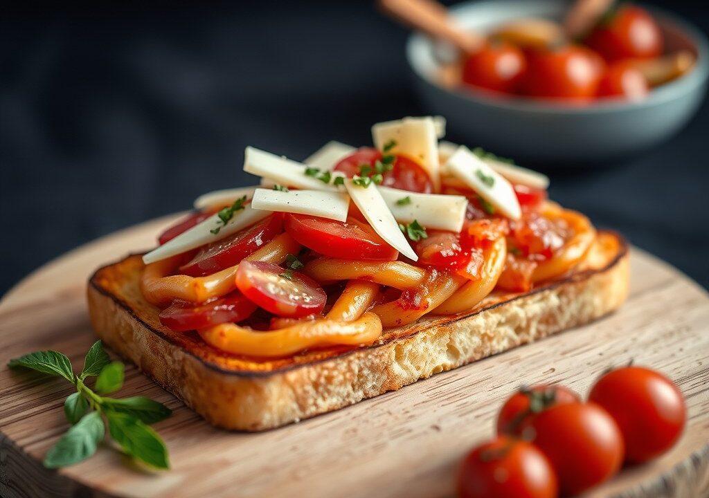Toast pizza, AI-gegenereerde illustratie