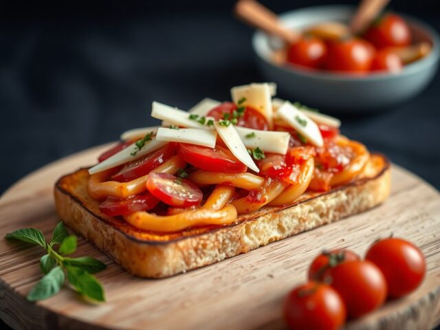 Toast pizza — AI-gegenereerde illustratie