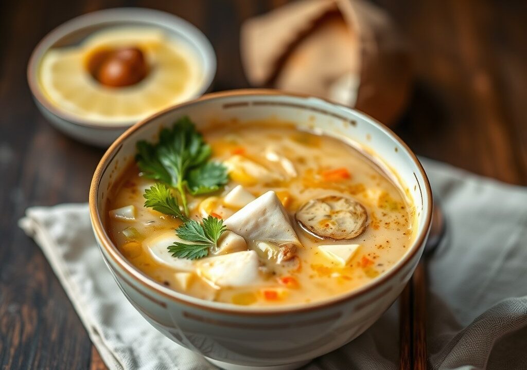 Tom Kha Kai soep, AI-gegenereerde illustratie