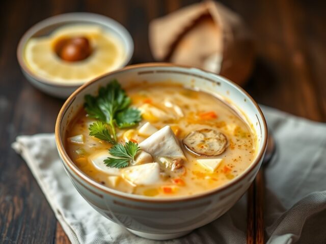 Tom Kha Kai soep — AI-gegenereerde illustratie