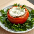 Tomaat met geitenkaas gevuld