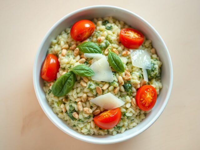 Tomaatjes met pestorisotto