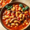 Tomaten-bonensoep met pasta