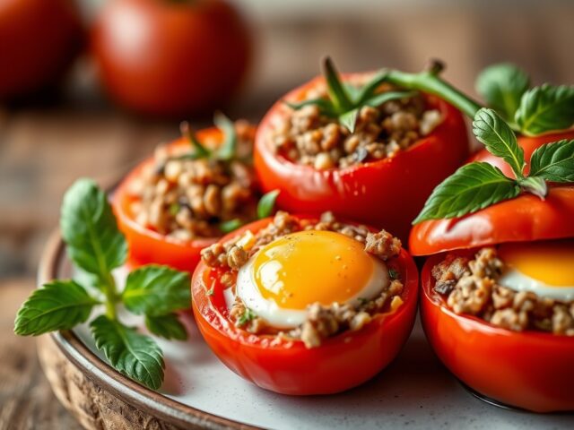 Tomaten gevuld met gehakt volgens Hollands recept