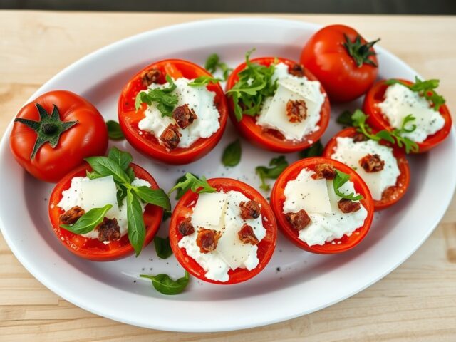 Tomaten gevuld met ricotta