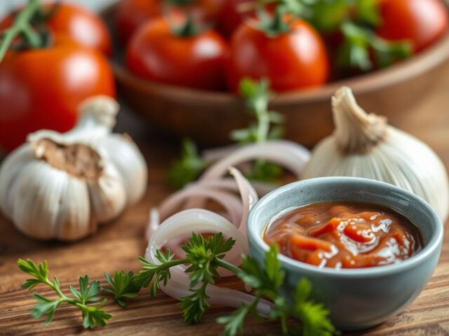 Tomaten Ketchup en Loempia Saus — AI-gegenereerde illustratie