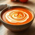 Tomatenappelsoep met kaas-eimengeling