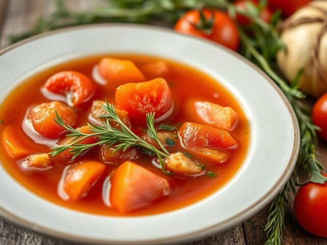 Tomatenbouillon — AI-gegenereerde illustratie
