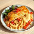 Tomatencouscous met poon en saffraan-aïoli