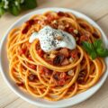 Tomatenfettuccine met pesto