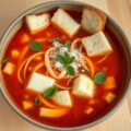 Tomatengroentesoep met Ei en Kaas