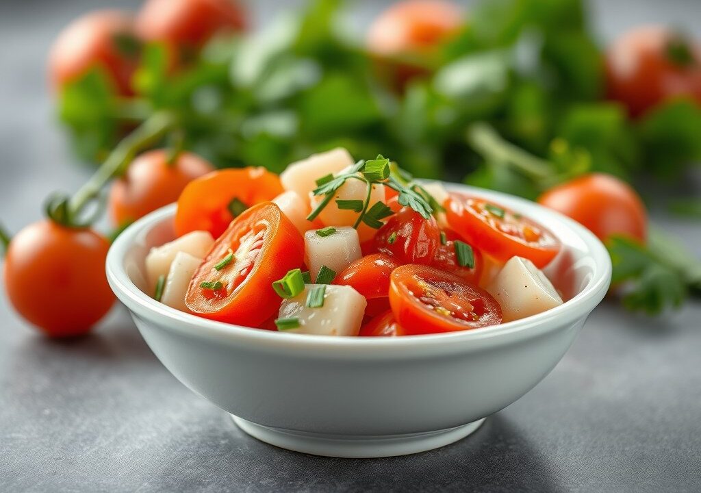 Tomatensalade, AI-gegenereerde illustratie