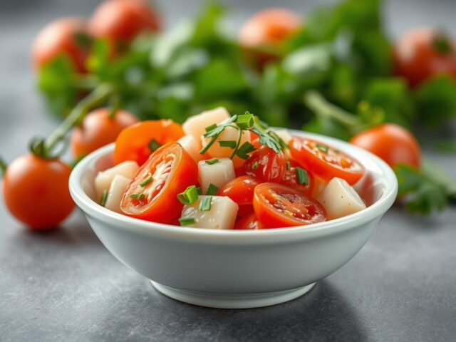 Tomatensalade — AI-gegenereerde illustratie
