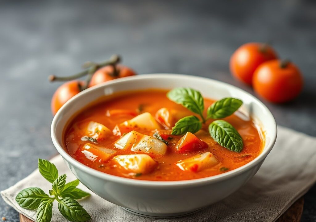 Tomatensoep, AI-gegenereerde illustratie