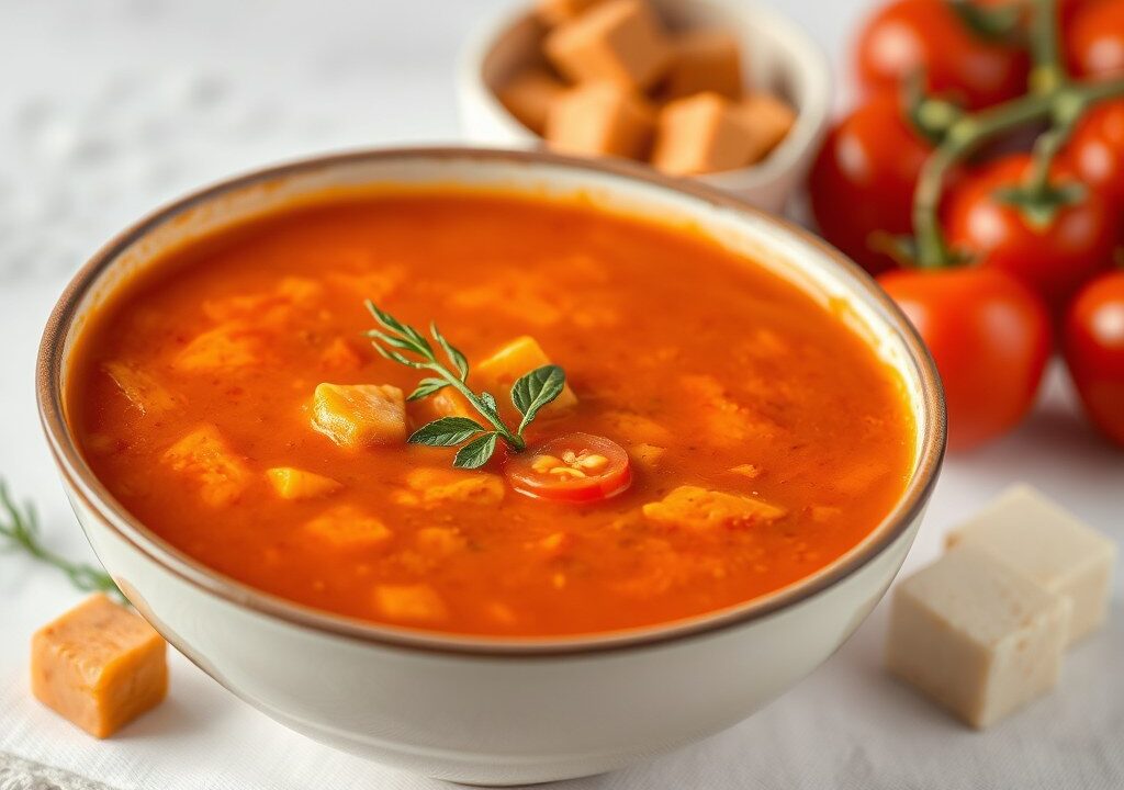 Tomatensoep, AI-gegenereerde illustratie