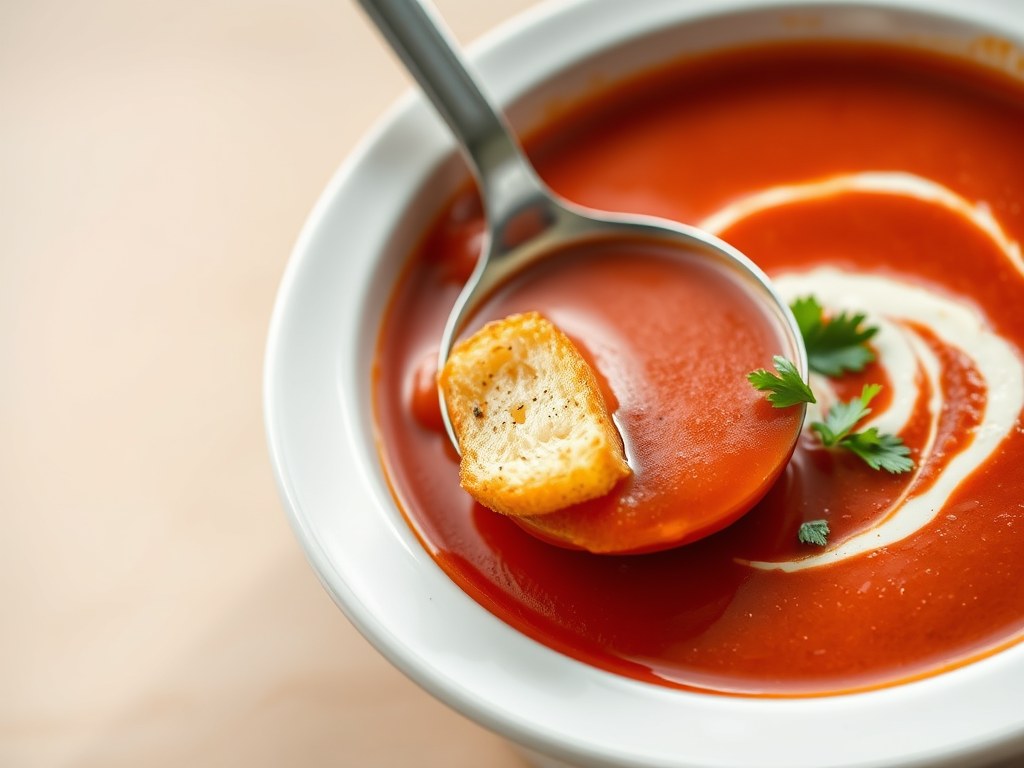 Tomatensoep met komijn, AI-gegenereerde illustratie
