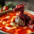 Tomatensoep met rode wijn en dragon